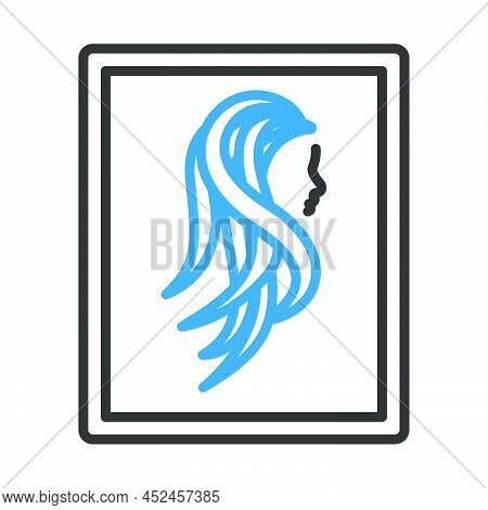Portrait Art Icon. Editable Bold Outline With Color Fill Design. Vector Illustration.