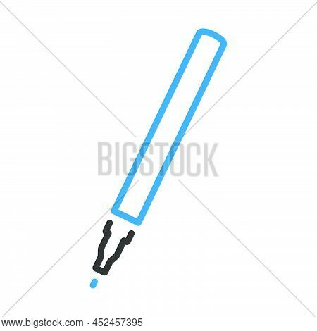 Liner Pen Icon. Editable Bold Outline With Color Fill Design. Vector Illustration.