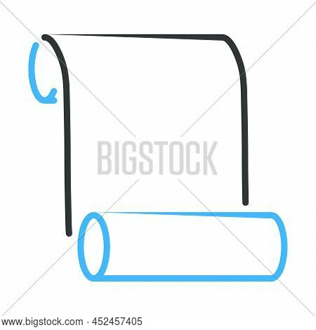 Canvas Scroll Icon. Editable Bold Outline With Color Fill Design. Vector Illustration.