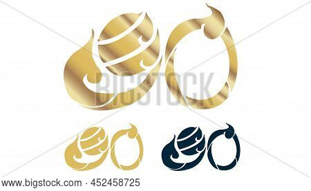 Logo Text Arabic Numerals Ninety.illustration Design Idea And Concept Think Creativity.