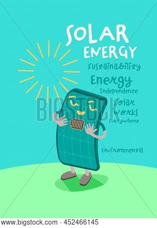 Solae Energy Vertical Poster With Funny Creative Character.