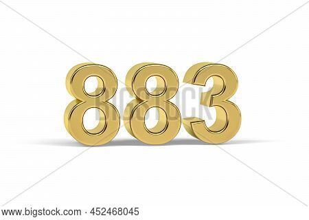 Golden 3d Number 883 - Year 883 Isolated On White Background - 3d Render