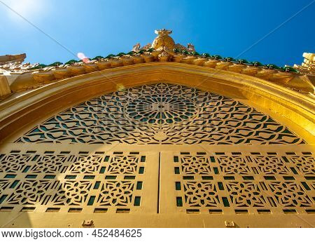The Pattern Of The Light Channel Above The Entrance Arch Of The Pagoda