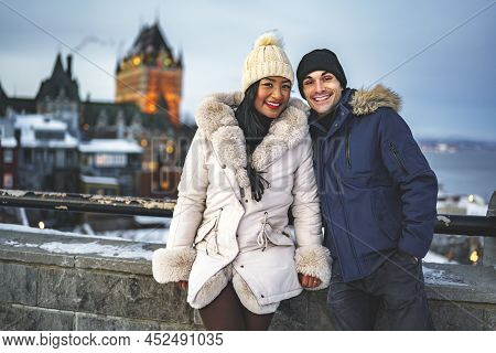 Beautiful Couple Over Night In Quebec Winter