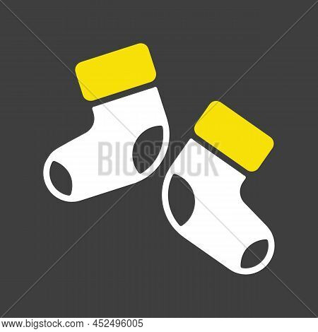 Baby Socks Bootees Vector Glyph Icon. Graph Symbol For Children And Newborn Babies Web Site And Apps