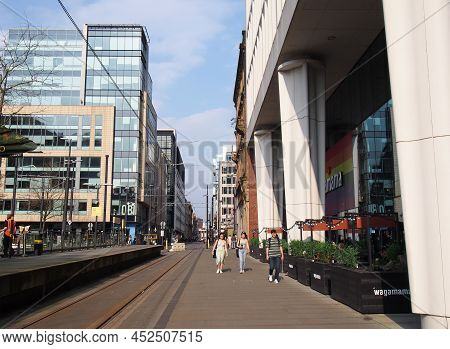 Manchester, United Kingdom - 24 March 2022: View From Saint Peters Square In Manchester Looking Down