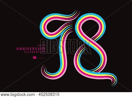 98 Years Anniversary Celebration Logotype Colorful Line Vector, 98th Birthday Logo, 98 Number, Banne