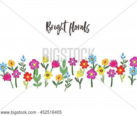Vector Florals. Bright Flower Background. Bitanical Illustration