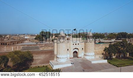 Aerial Panoramic View To The Lahore Fort, Citadel In The City Of Lahore, Pakistan