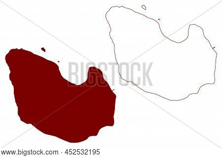 Graemsay Island (united Kingdom Of Great Britain And Northern Ireland, Scotland, Orkney) Map Vector 