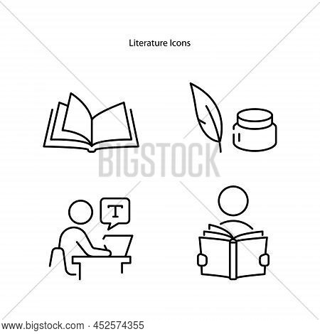 Open Book Icons Set Isolated On White Background From Books And Literature Collection. Open Book Ico