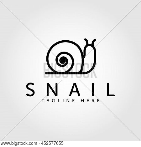 Line Art Snail Logo Design Inspiration. Vector Illustration