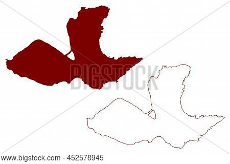 Burray Island (united Kingdom Of Great Britain And Northern Ireland, Scotland, Orkney) Map Vector Il