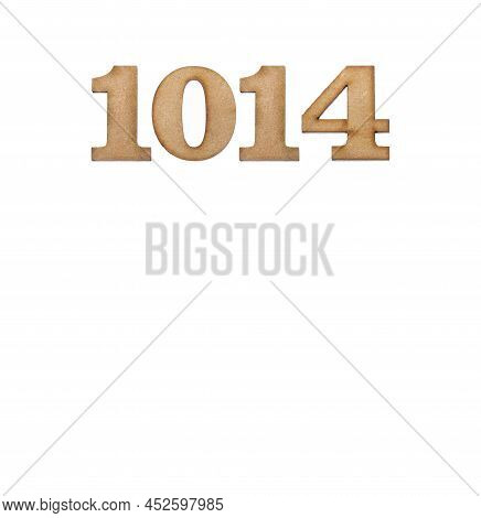 Number 1014 - Piece Of Wood Isolated On White Background