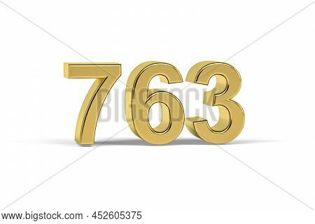 Golden 3d Number 763 - Year 763 Isolated On White Background - 3d Render