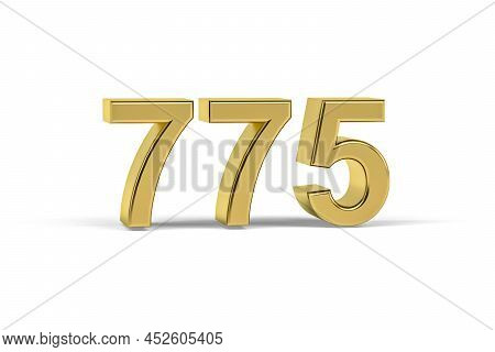 Golden 3d Number 775 - Year 775 Isolated On White Background - 3d Render