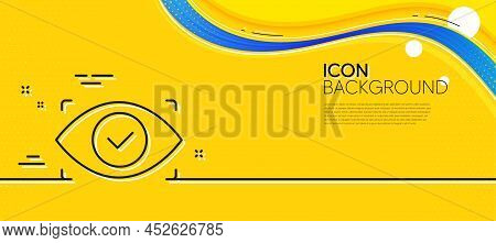 Biometric Security Scan Line Icon. Abstract Yellow Background. Eye Access Sign. Private Protection S