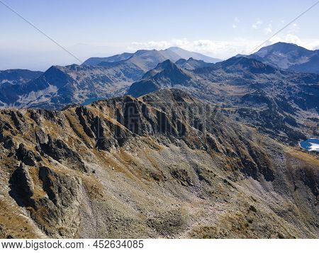Amazing Aerial View Of Pirin Mountain Near Polezhan Peak, Bulgaria