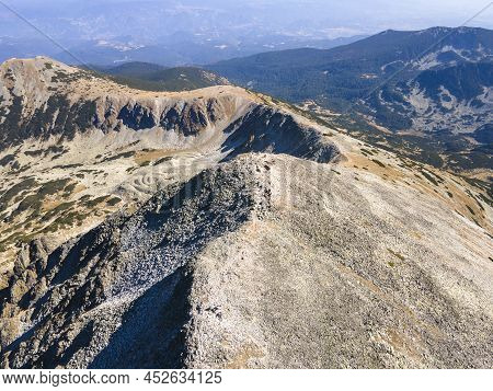 Amazing Aerial View Of Pirin Mountain Near Polezhan Peak, Bulgaria