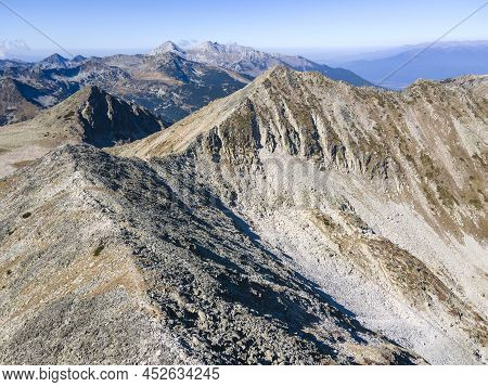 Amazing Aerial View Of Pirin Mountain Near Polezhan Peak, Bulgaria