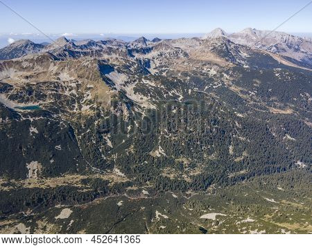 Amazing Aerial View Of Pirin Mountain Near Polezhan Peak, Bulgaria
