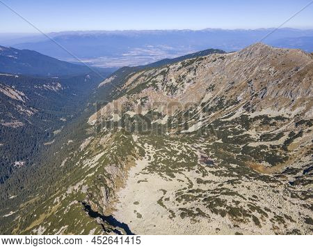 Amazing Aerial View Of Pirin Mountain Near Polezhan Peak, Bulgaria