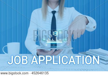 Text Caption Presenting Job Application. Word For The Standard Business Document Serves A Number Of 