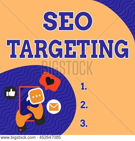 Conceptual Display Seo Targeting. Conceptual Photo Specific Keywords For Location Landing Page Top D