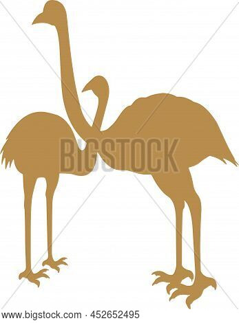 Hand Sketched Vector Illustration Of Two Australian Emus.