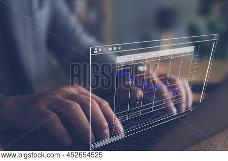 Analyst Working With Computer In Business Analytics And Data Management System To Make Report With K