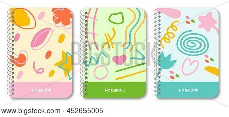 Covers Trendy Floral Geometric And Chaotic Shapes Set. For Background And Print. Mask Used, Re-size.