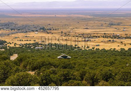 Colorado Landscape. Beautiful Aerial View From The Road Near Crestone, Colorado.