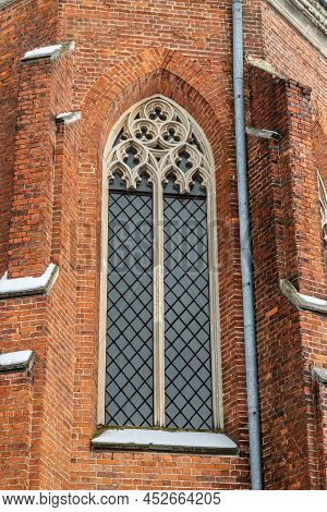 A Fragment Of The Facade Of A Historic Neo-gothic Church