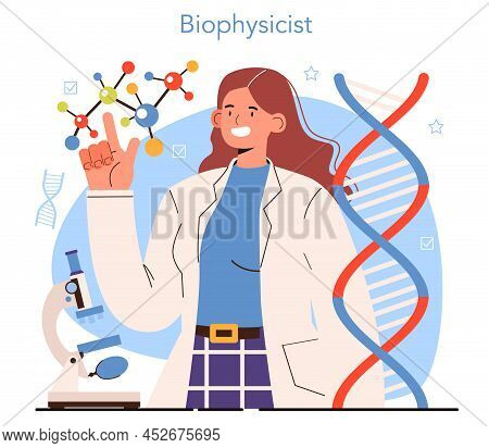Diverse Women In Science Concept. Female Character Works With