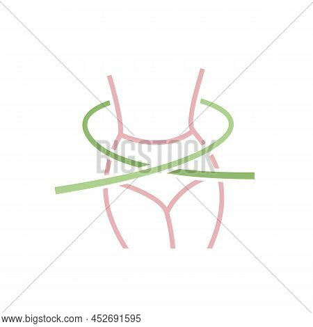 Weight Loss Icon, Slimmy Woman Figure Sign. Vector Illustration