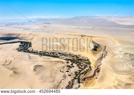 Aerial View Of The Canyon Of The Lost Or Canyon Del Zapa In Ica, Peru