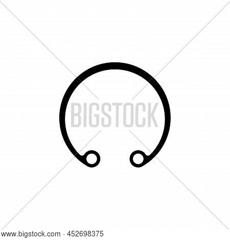 Retaining Ring Vector Icon. Snap Circlip Symbol. Isolated Illustration On White Background.