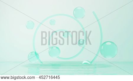 3d Render Of Simple Chemical Bond In Side Cell Or Molecules. The Associated Of Atoms, Ions, Bond And