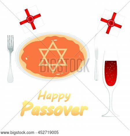 Pesach Happy Jewish Passover, Vector Art Illustration.