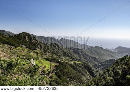 Panoramic View On Green Mountains Of Anaga National Park, North Of Tenerife, Canary Islands, Spain
