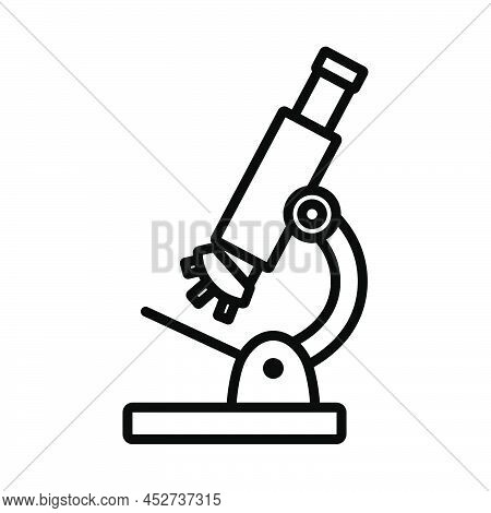School Microscope Icon. Bold Outline Design With Editable Stroke Width. Vector Illustration.