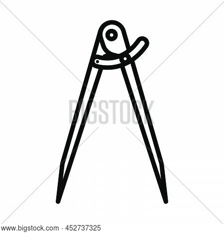Compasses Icon. Bold Outline Design With Editable Stroke Width. Vector Illustration.