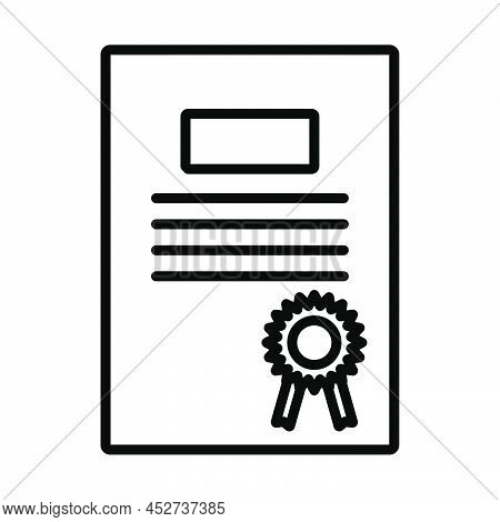 Diploma Icon. Bold Outline Design With Editable Stroke Width. Vector Illustration.