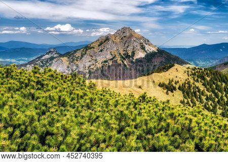 Beautiful Mountain Landscape And Hill Rozsutec, Slovakiahill Rozsutec In Mala Fatra National Park, S