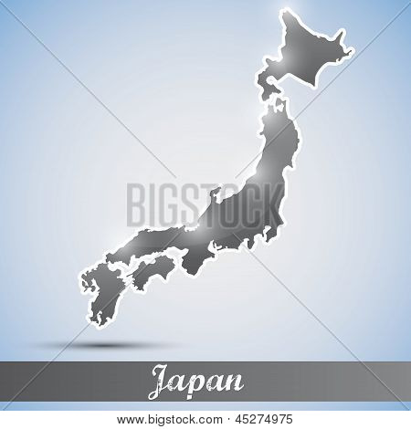 Japonya şeklinde parlak simgesi