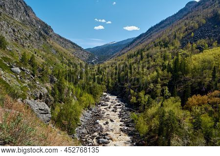View On Valley Of Chulcha River. Altai Republic, Siberia. Russia