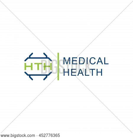 Abstract Initial Letter Hth Isolated With Abstract Plus Logo Applied For Healthcare Advisory Service