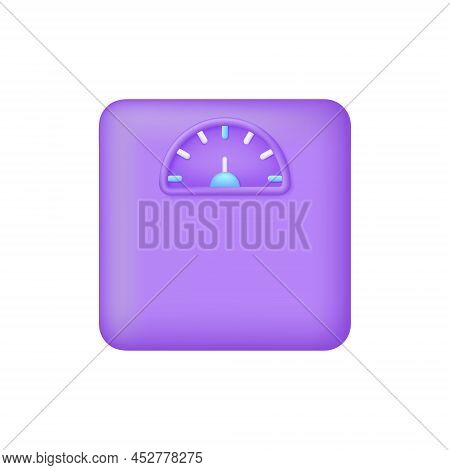 3d Weight Scale Isolated On White Background. Dieting And Health, Weight Measure Device, Overweight 