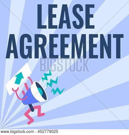 Text Sign Showing Lease Agreement. Business Concept Contract On The Terms To One Party Agrees Rent P