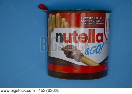 April 11, 2022, Ukraine City Kyiv, Jar Of Nutella Chocolate Paste